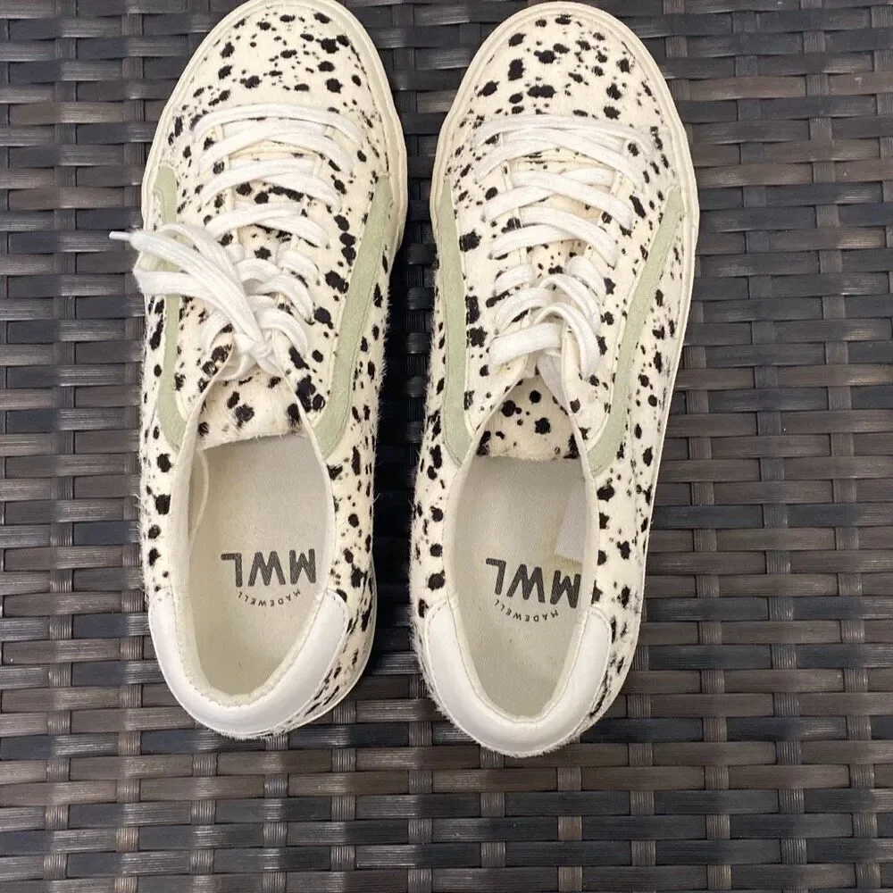 Madewell sidewalk splatter paint calf hair sneakers women’s size 8